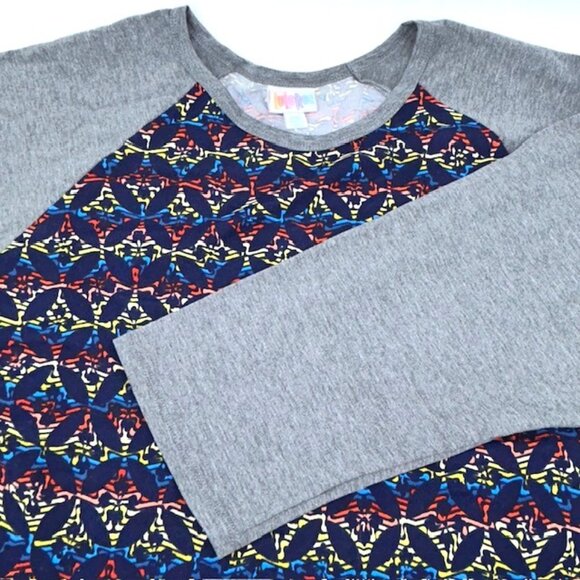 LuLaRoe Randy Tunic Top Size 2XL Baseball T-shirt Multicolored - Picture 1 of 4